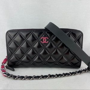 CHANEL Matrasse Patent Zip Wallet OC